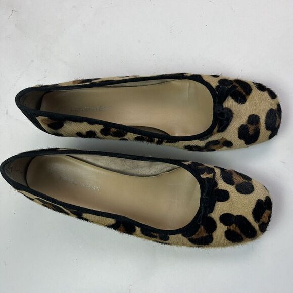 Nine West Leopard Print Calf Hair heel Ballet Pump 8 Cheetah Vtg Y2K Preppy Shoe - Picture 7 of 14
